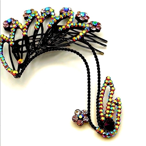 Accessories - Art Deco Crystal Rhinestone Hair Comb Vintage Accessory